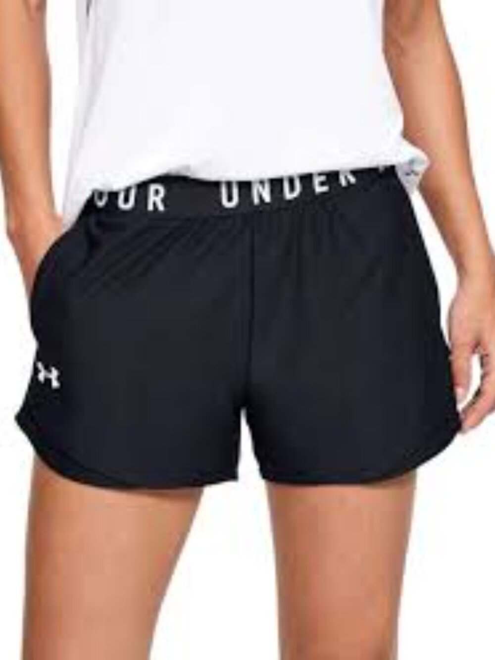 Under Armour Black Women's Athletic Shorts with Logo Waistband